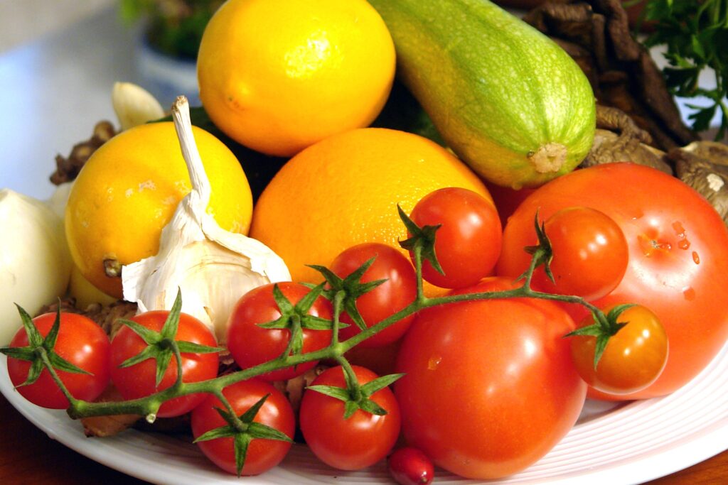 menu dla przedszkola warzywa i owoce